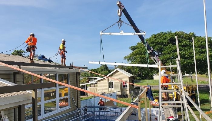 bluewater state school crane awning installation townsville builder