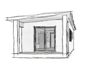 1 bed, 1 bath granny flat exterior sketch by IK Building and Construction