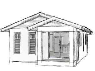 1 bed, 1 bath exterior sketch by IK Building and Construction